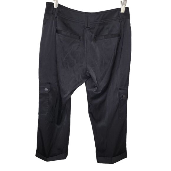 Cache black satin cargo capri pants size 0 - Picture 2 of 6